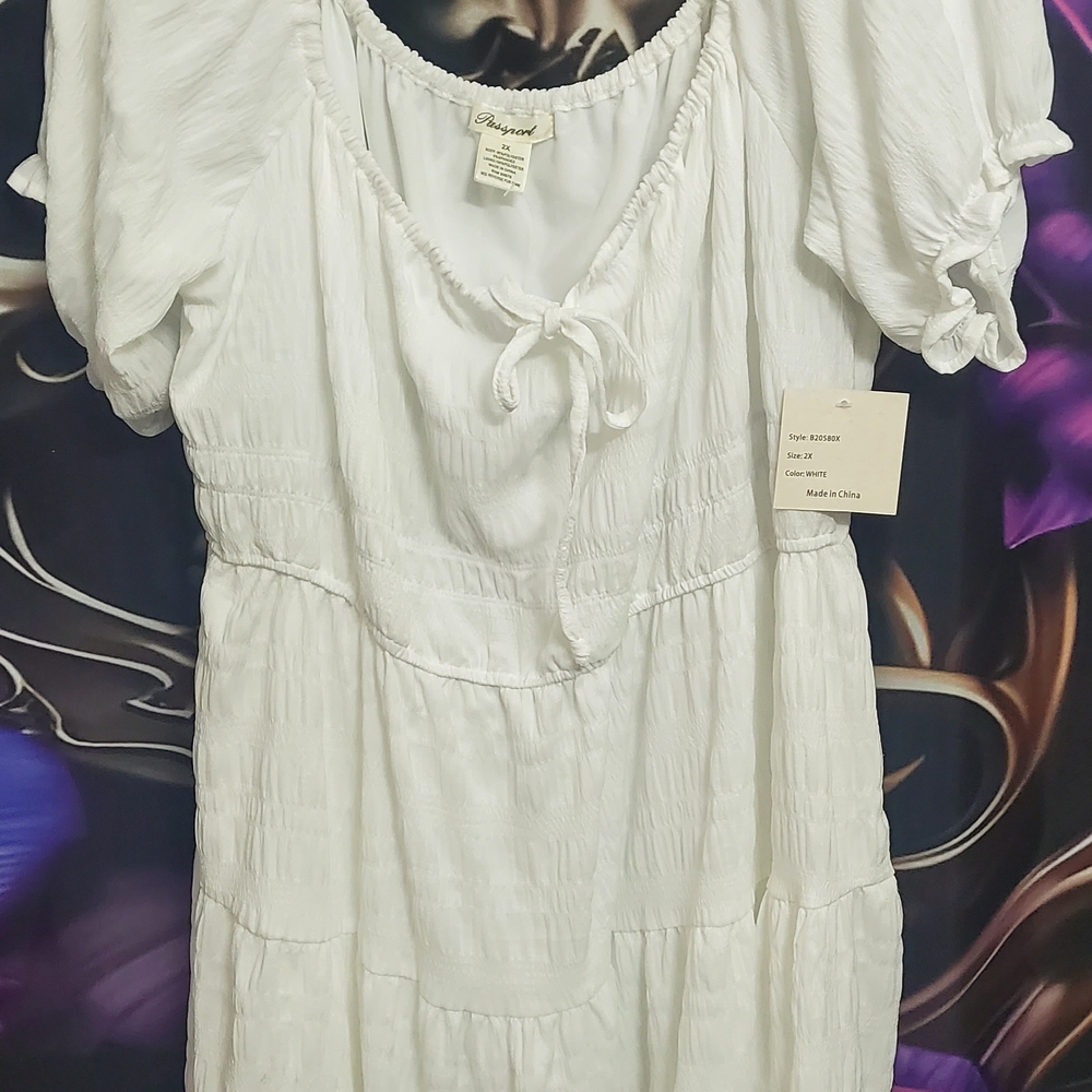 White Puff Sleeve Dress